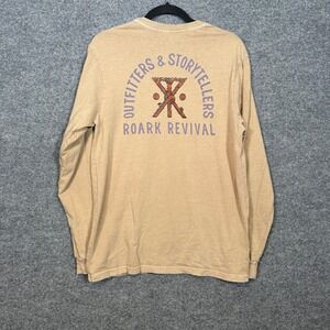 Roark Revival Shirt Mens Medium Tan Jamie Thomas Capsule Tshirt Long Sleeve